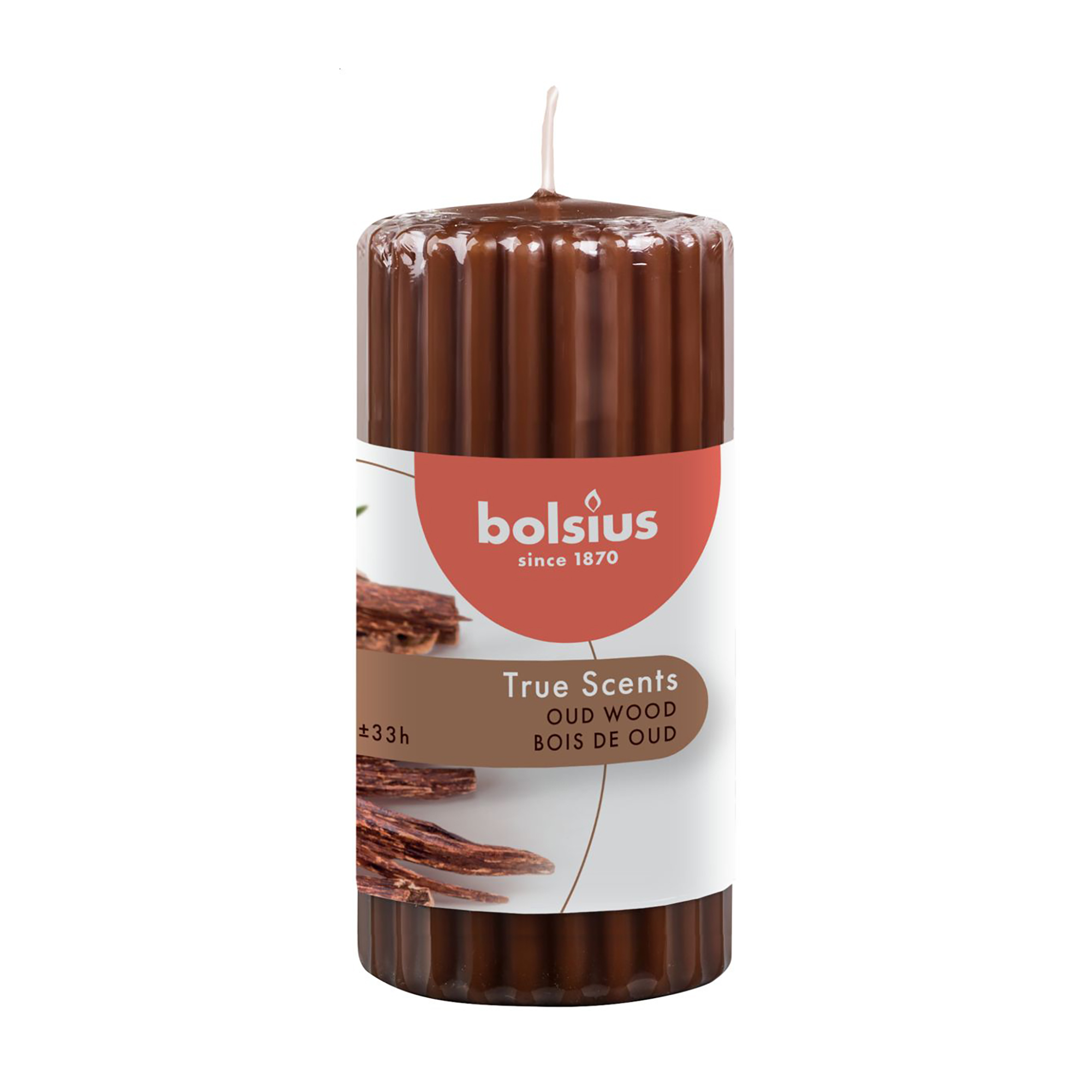 Ароматична свічка Bolsius True Scents Oud Wood, 120*58 мм